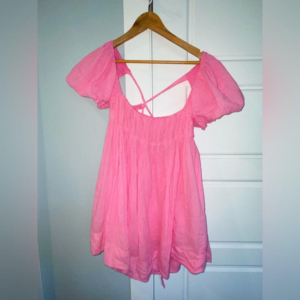 Free People Pink Babydoll Dress- Size XS